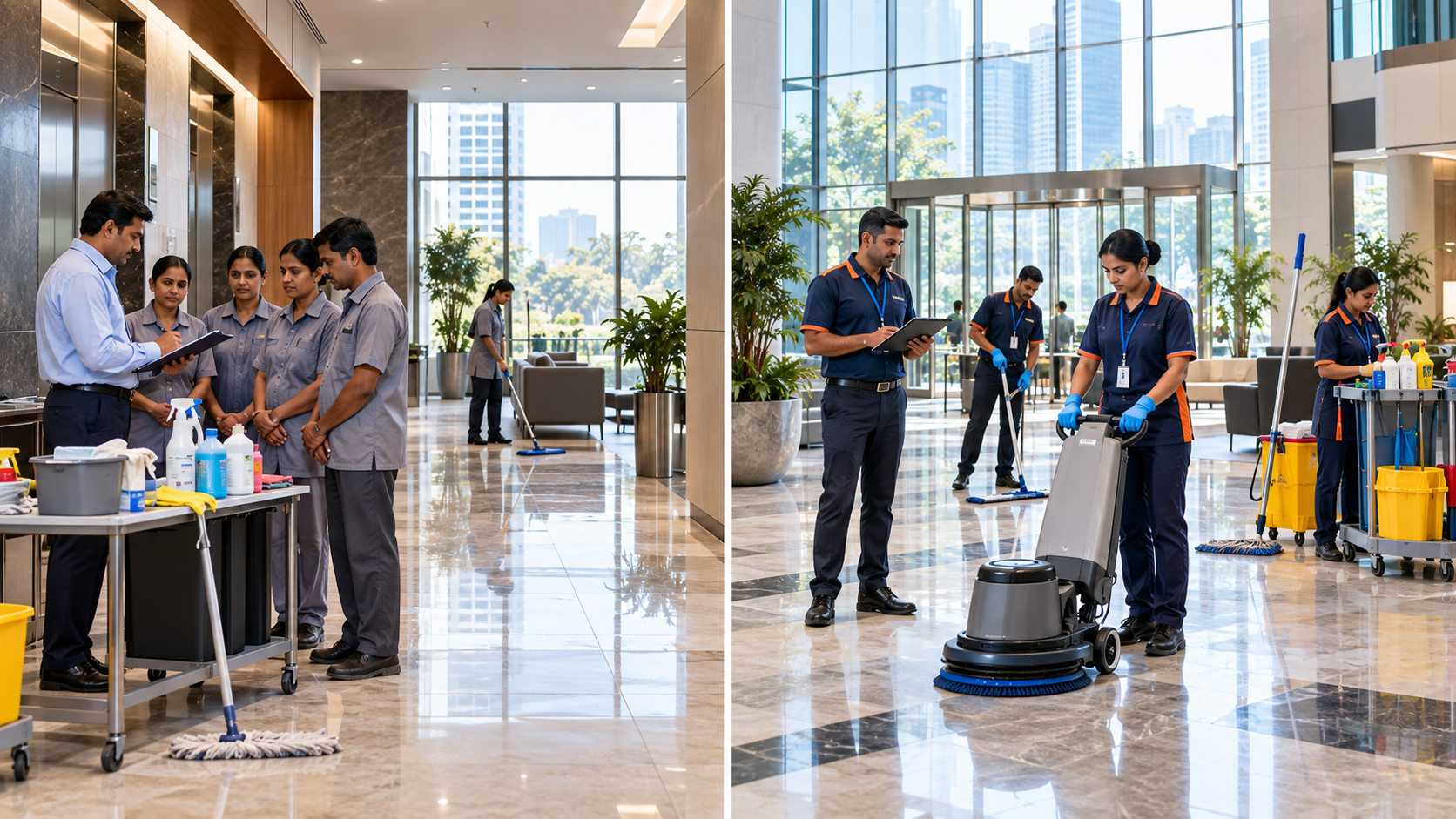 In-house vs outsourced housekeeping services for commercial offices