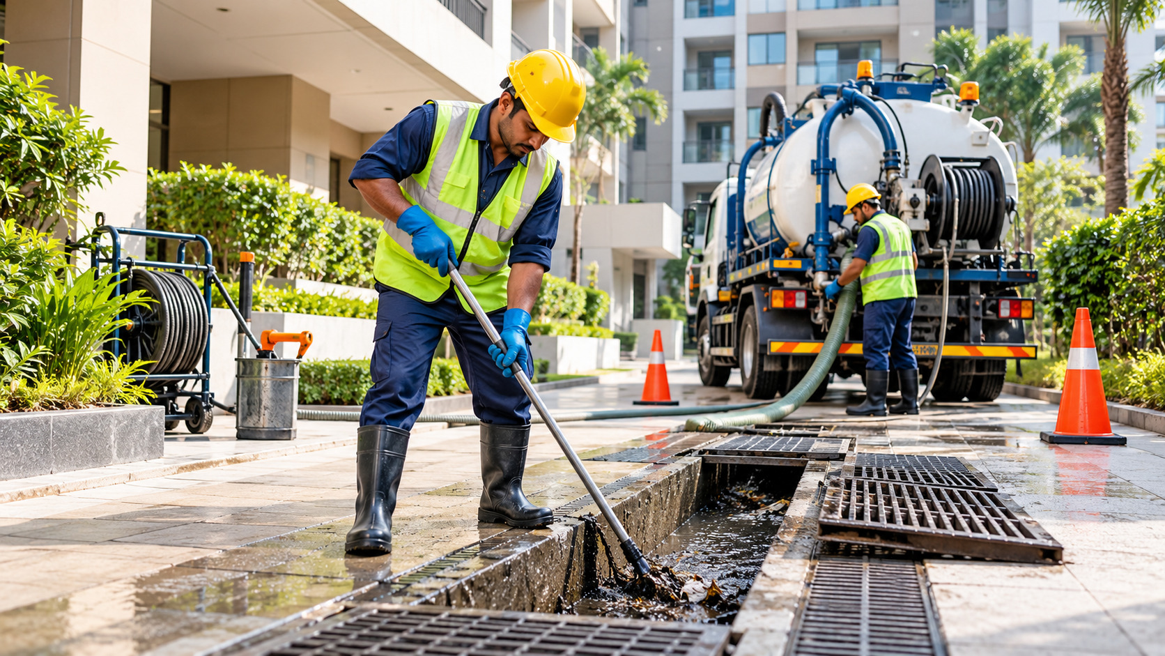 Technician carrying out maintenance work