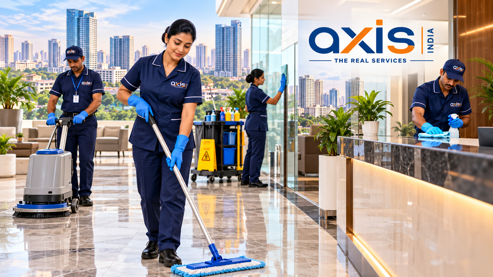 Best Housekeeping Services in North India by Axis India The Real Services