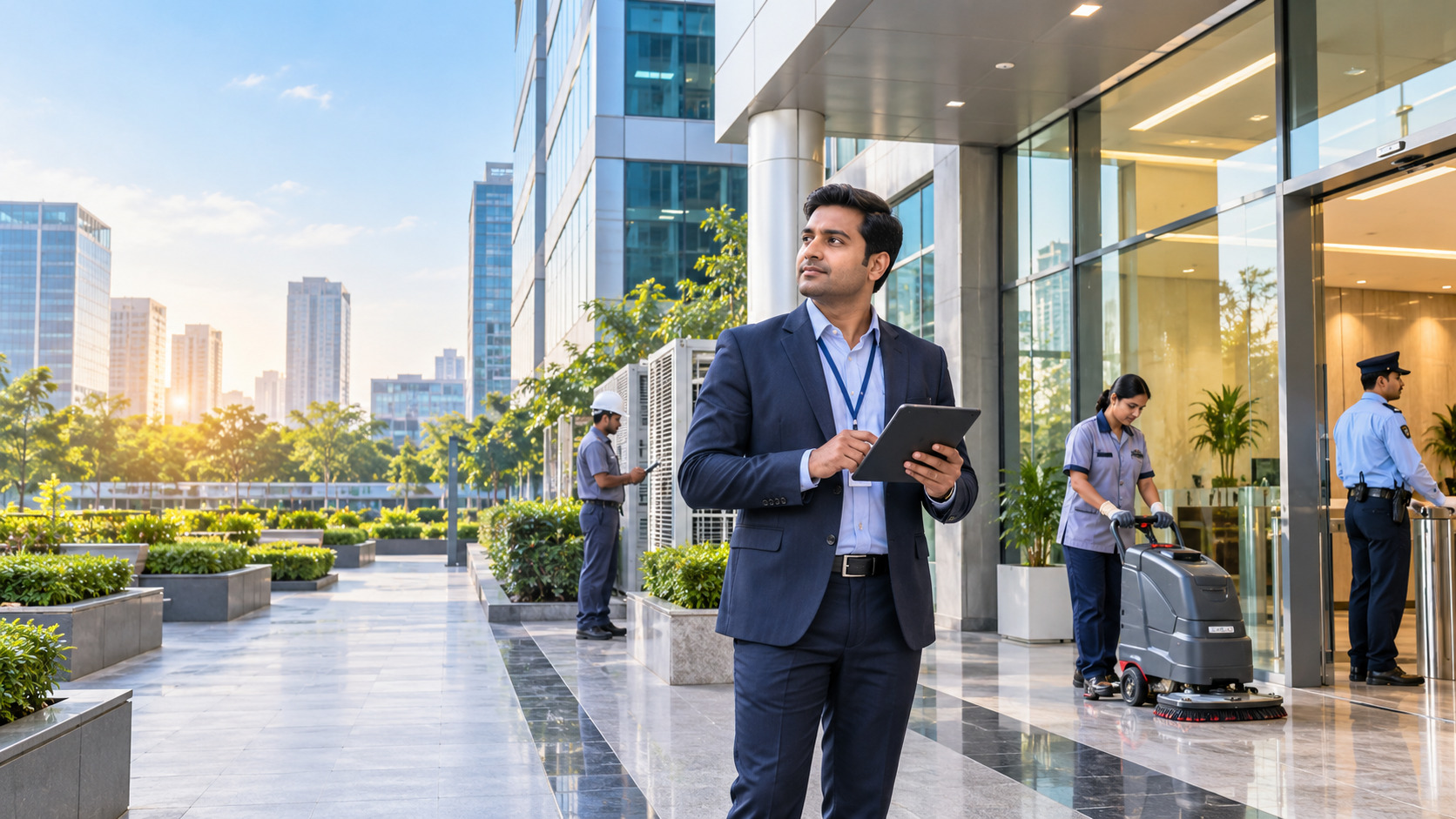 Facility management trends in India featuring smart building operations and professional facility management services.